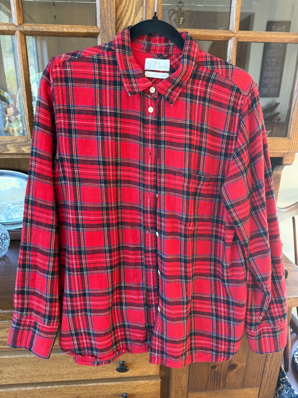 J.Crew Red Plaid Button-Up Shirt- EUC